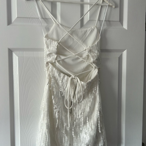 White Party Dress with Open Back - Picture 6 of 8